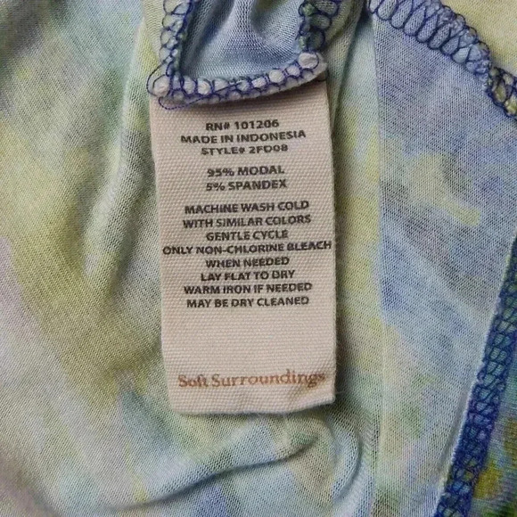 Soft Surroundings Tunic Top Blouse Size XL Colorful Floral Knit Square Neck - Picture 5 of 5